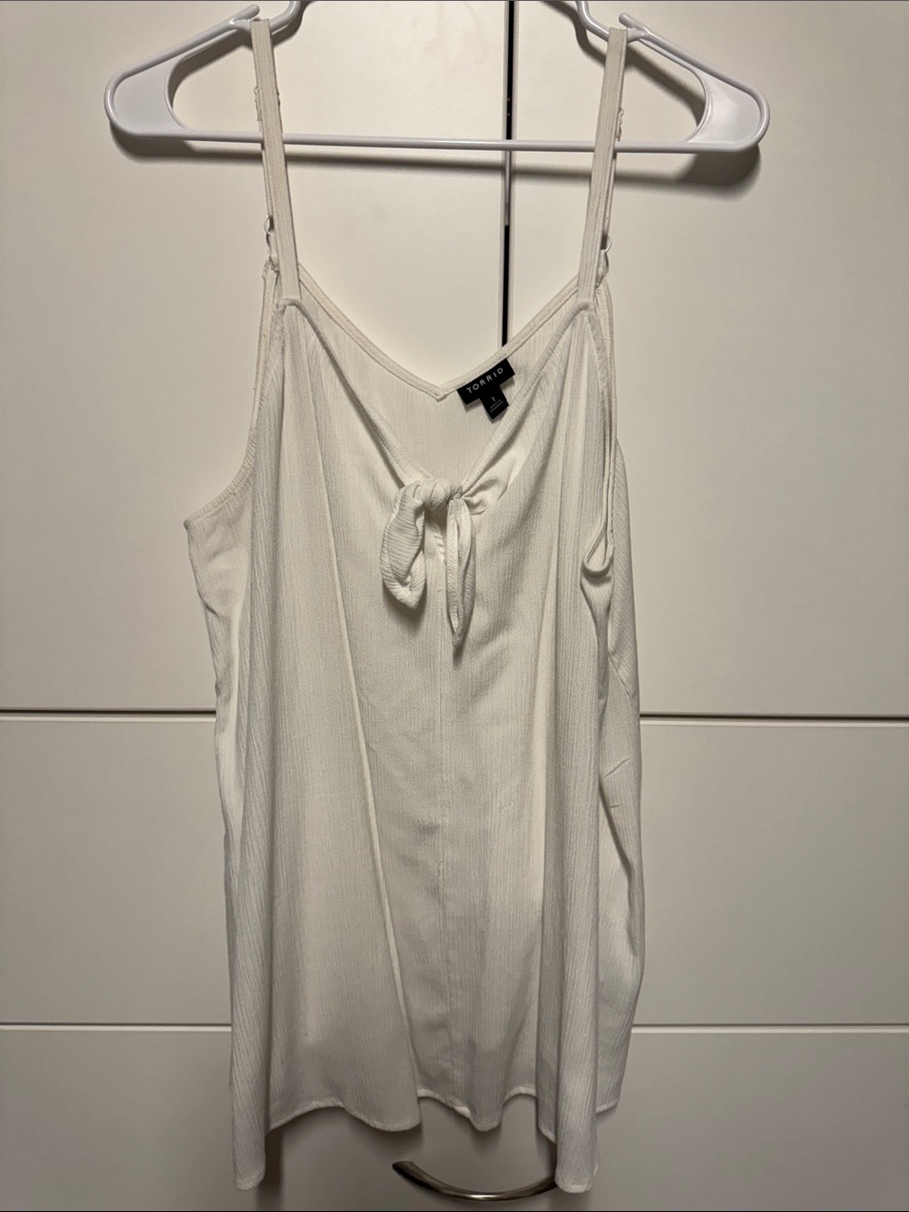torrid Cream Ribbed Tie-Front Camisole
